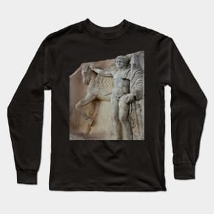 Mythical Horse Creature Ancient Statue Aphrodisias Cut Out Long Sleeve T-Shirt